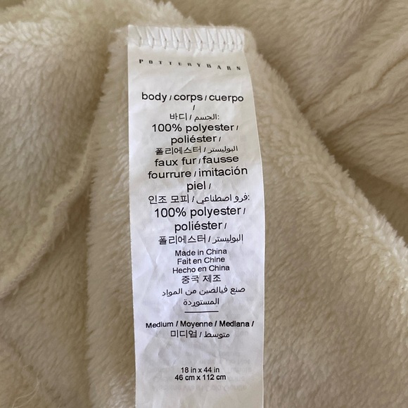 Women’s hooded fleece robe with faux fur trim by Pottery Barn - Picture 9 of 9